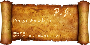 Porga Jordán névjegykártya